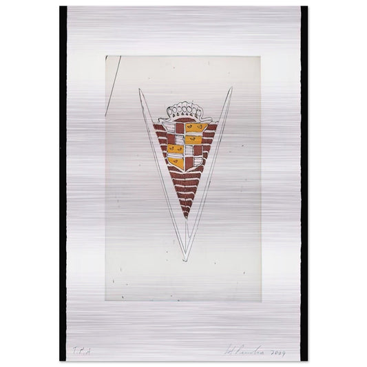 CADILLAC MOTOR CITY SERIES 2009 - Edward Ruscha Brushed Aluminum Print - 70x100 cm / 28x40 inches | Edward Ruscha Aluminum Print | Edward Ruscha Prints