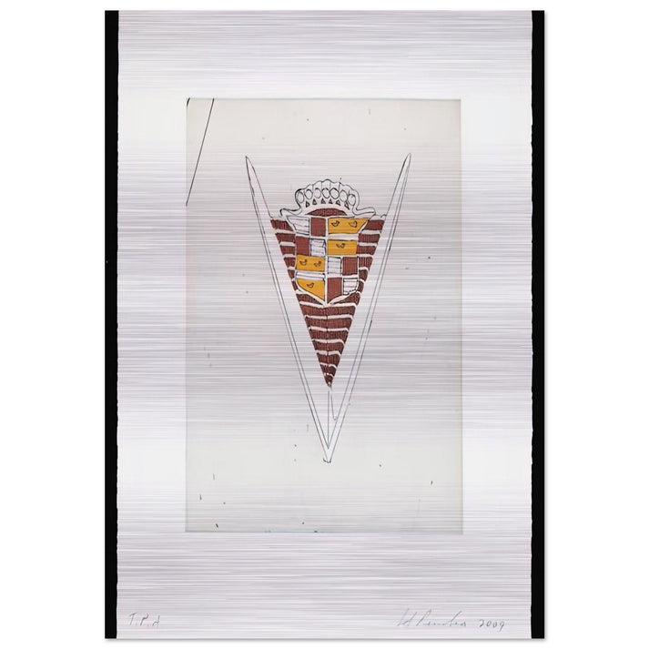 CADILLAC MOTOR CITY SERIES 2009 - Edward Ruscha Brushed Aluminum Print - 70x100 cm / 28x40 inches | Edward Ruscha Aluminum Print | Edward Ruscha Prints