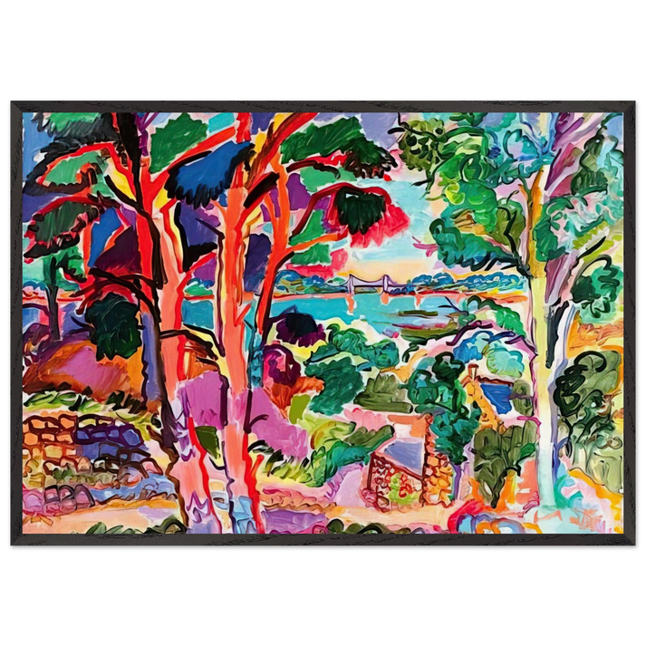 Le trieux a Lancerf - 1957 - Charles Lapicque 70x100 cm / 28x40 inches Framed Art Print – Black Wooden Frame