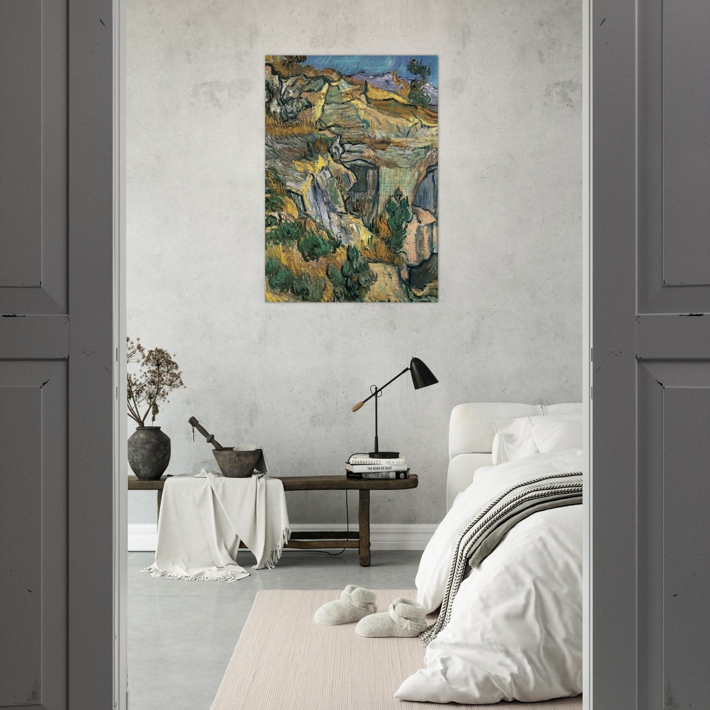 Entrance to a Quarry near Saint Remy - Vincent van Gogh Brushed Aluminum Print - 70x100 cm / 28x40 inches | Vincent van Gogh Aluminum Print | Vincent van Gogh Prints