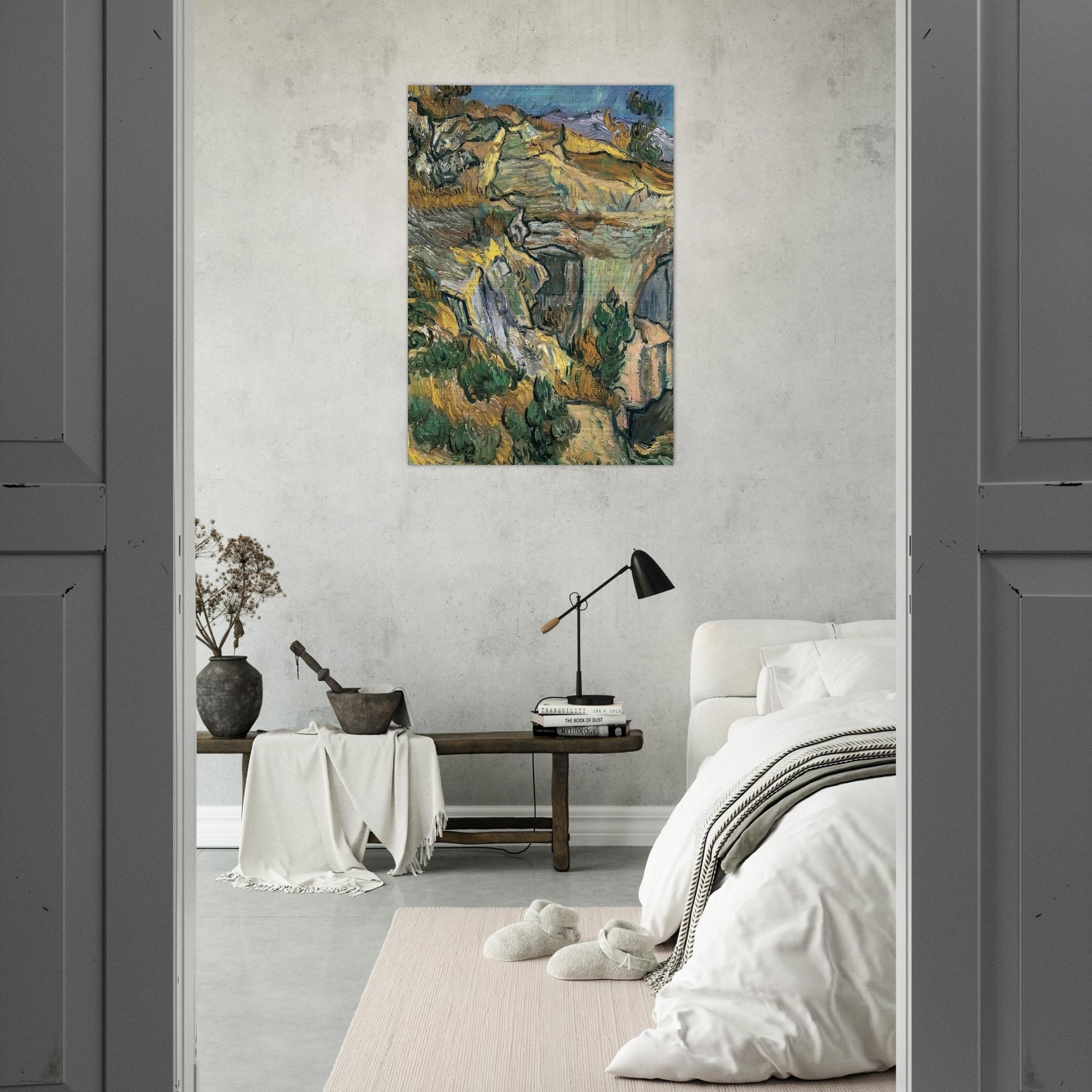 Entrance to a Quarry near Saint Remy - Vincent van Gogh Brushed Aluminum Print - 70x100 cm / 28x40 inches | Vincent van Gogh Aluminum Print | Vincent van Gogh Prints