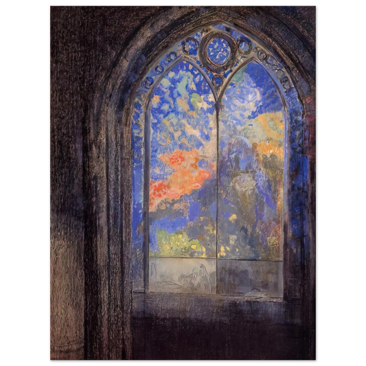 Odilon Redon - STAINED GLASS WINDOW THE MYSTERIOUS GARDEN Fine Art Poster - Default Title