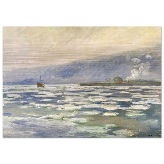 Ice, Lock Port Villez - claude monet Brushed Aluminum Print - 70x100 cm / 28x40 inches | claude monet Aluminum Print | claude monet Prints