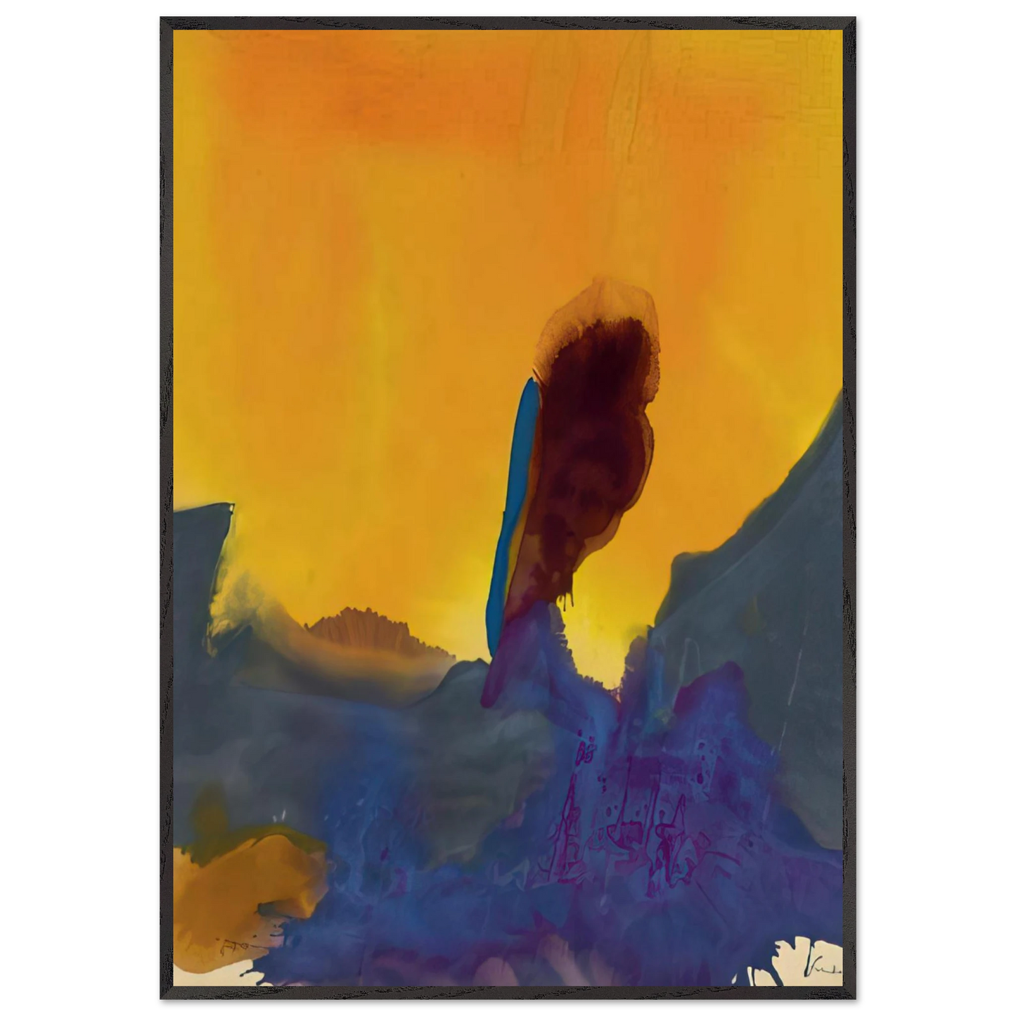 Helen Frankenthaler - Glow II - 1968 Wall art - A1 (59.4 x 84.1  cm) - Premium Wooden Framed Poster With Fine Art Paper - Wood frame