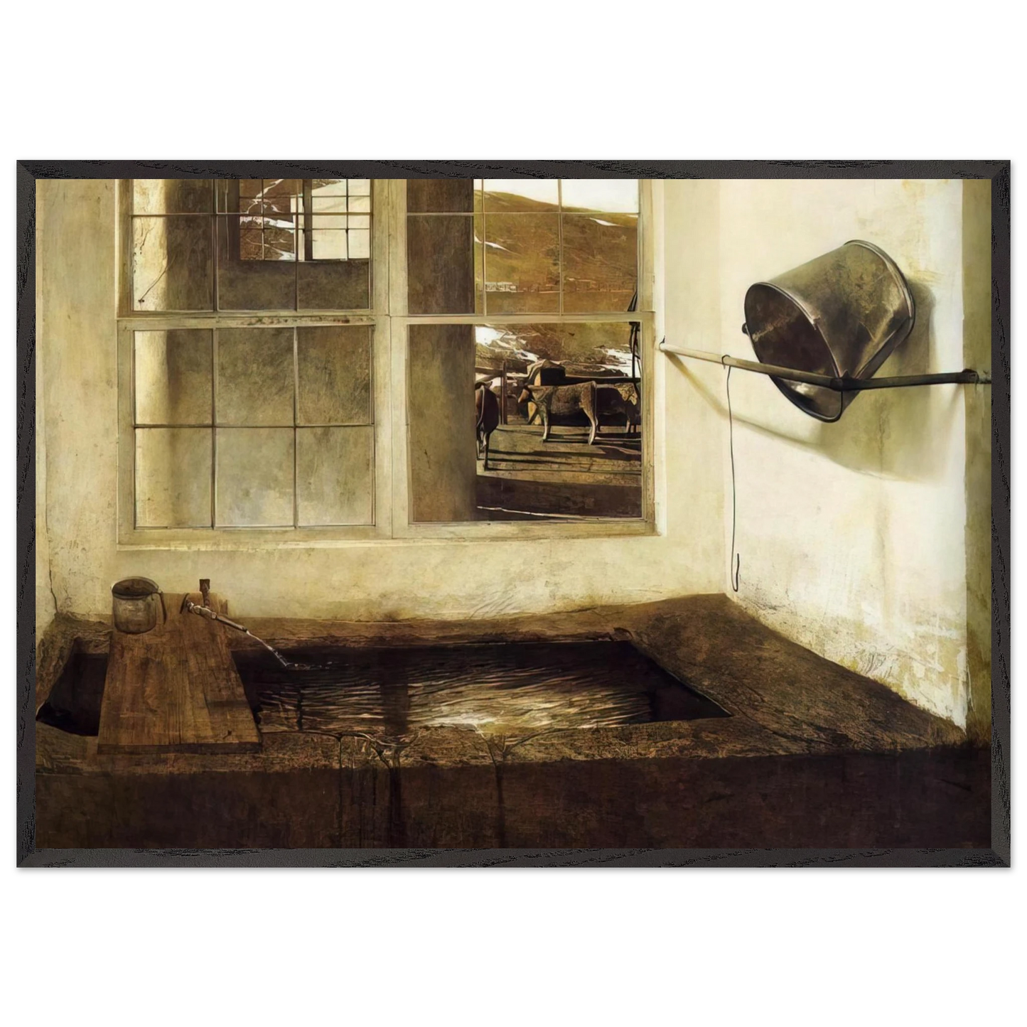 SPRING FED - Andrew Wyeth Framed Art Print – Black Wooden Frame - Default Title - -Framed Art Print