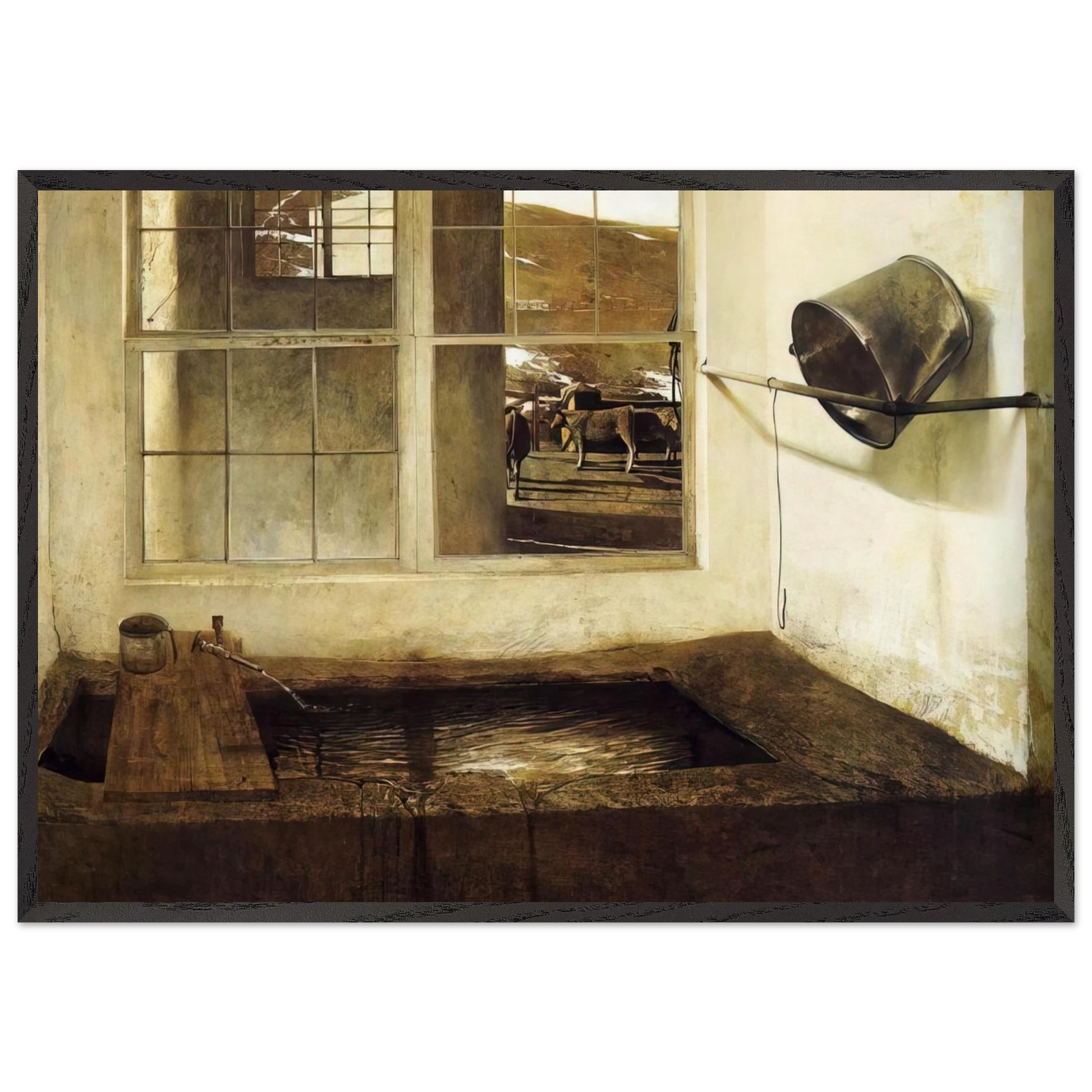 SPRING FED - Andrew Wyeth Framed Art Print – Black Wooden Frame - Default Title - -Framed Art Print