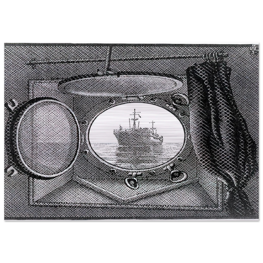 PORTHOLE - MC Escher Brushed Aluminum Print - 70x100 cm / 28x40 inches | MC Escher Aluminum Print | MC Escher Prints