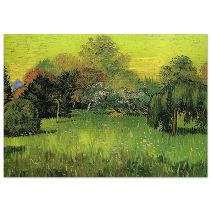 Public Park with Weeping Willow The Poet s Garden I - Vincent van Gogh Brushed Aluminum Print - 70x100 cm / 28x40 inches | Vincent van Gogh Aluminum Print | Vincent van Gogh Prints