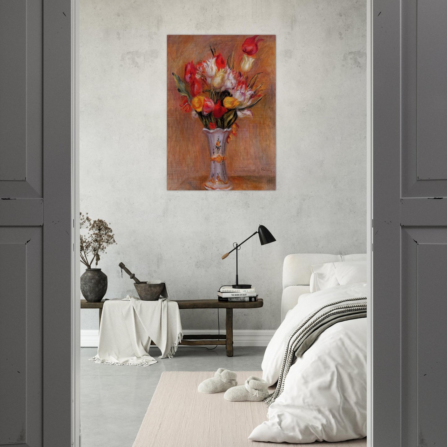 Tulips - Pierre-Auguste Renoir Brushed Aluminum Print - 70x100 cm / 28x40 inches | Pierre-Auguste Renoir Aluminum Print | Pierre-Auguste Renoir Prints