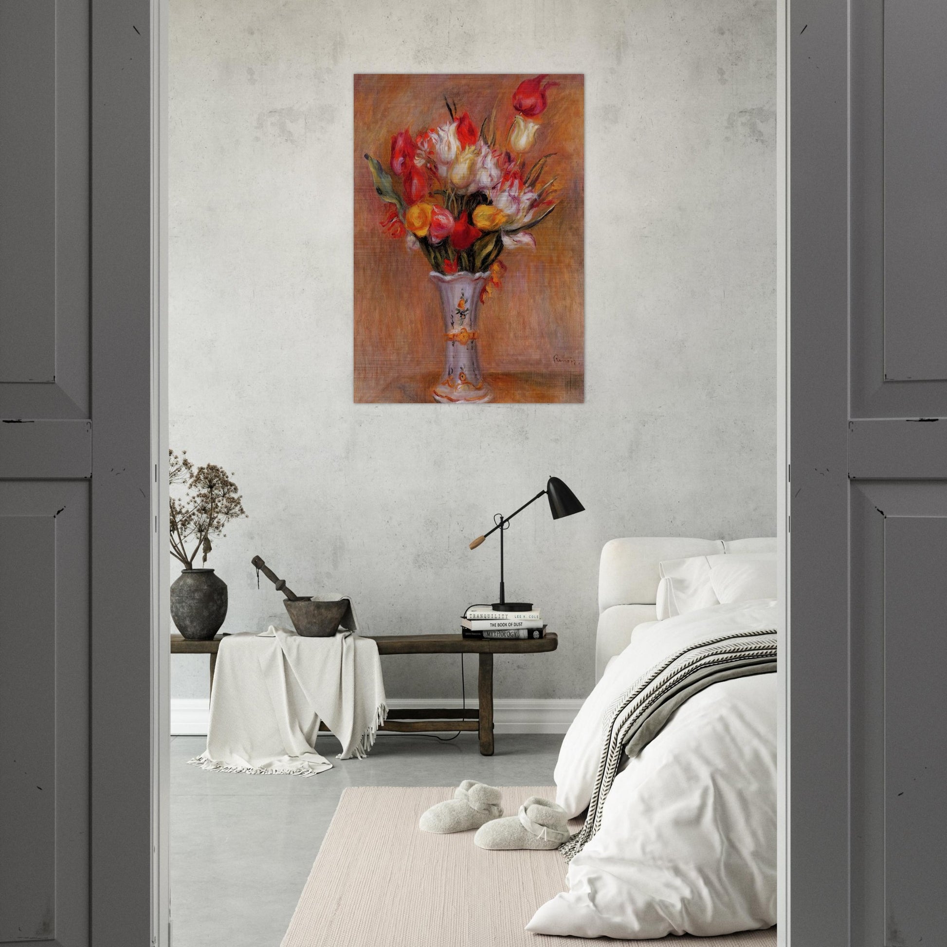Tulips - Pierre-Auguste Renoir Brushed Aluminum Print - 70x100 cm / 28x40 inches | Pierre-Auguste Renoir Aluminum Print | Pierre-Auguste Renoir Prints