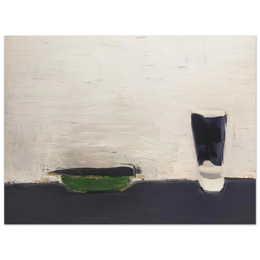 Nicolas de Stael - Nature morte au verre - 1954 Fine Art Poster - 13x18 cm / 5x7 inches