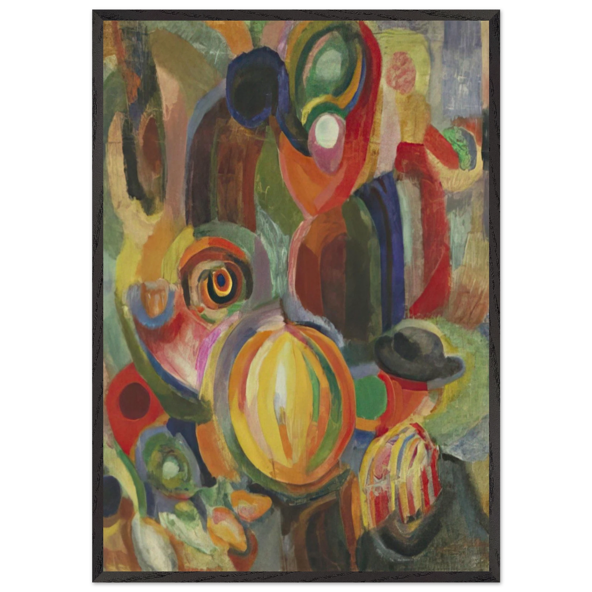 PORTUGUESE MARKET 1915 - Sonia Delaunay Framed Art Print – Black Wooden Frame - Default Title - -Framed Art Print