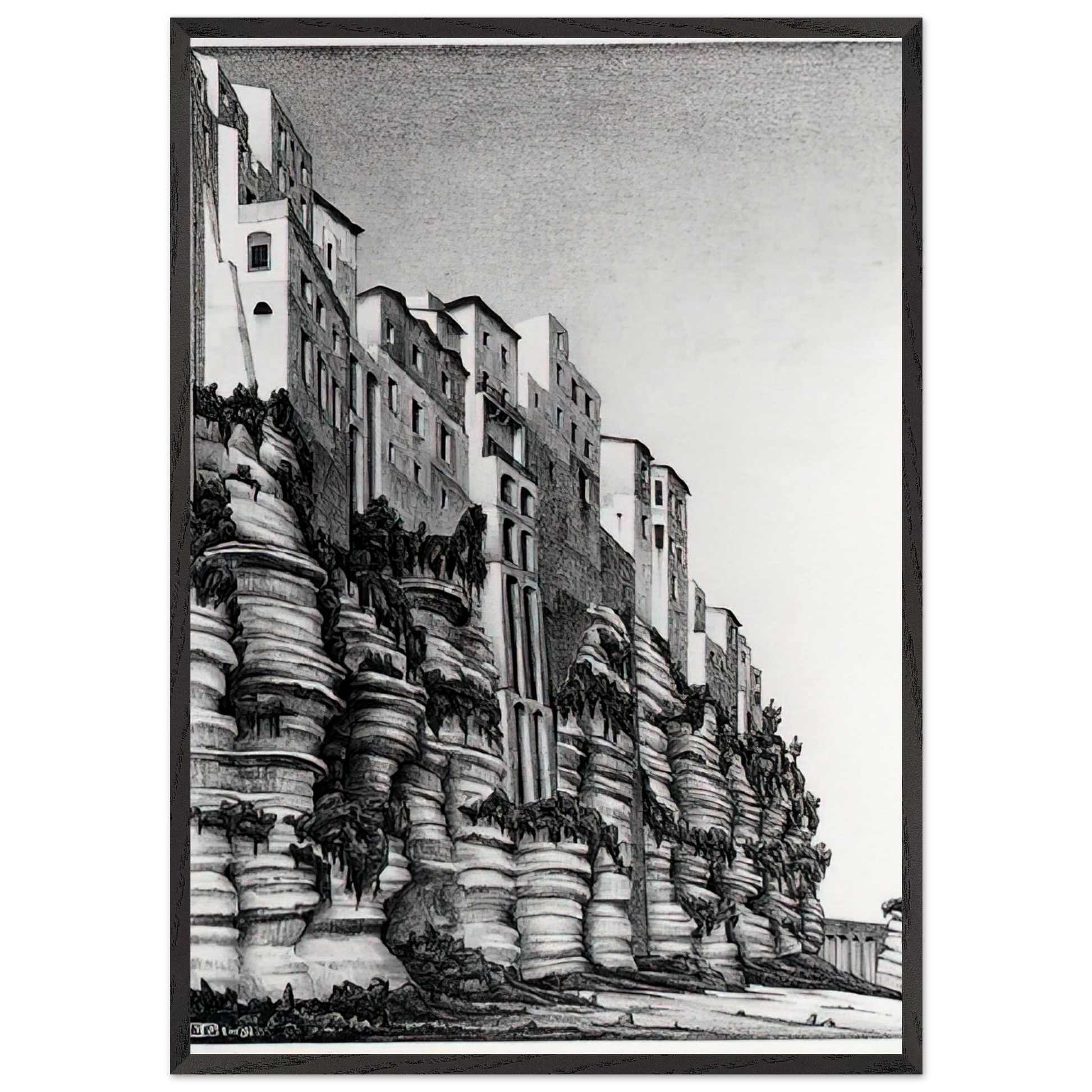 TROPEA CALABRIA - MC Escher Framed Art Print – Black Wooden Frame - Default Title - -Framed Art Print