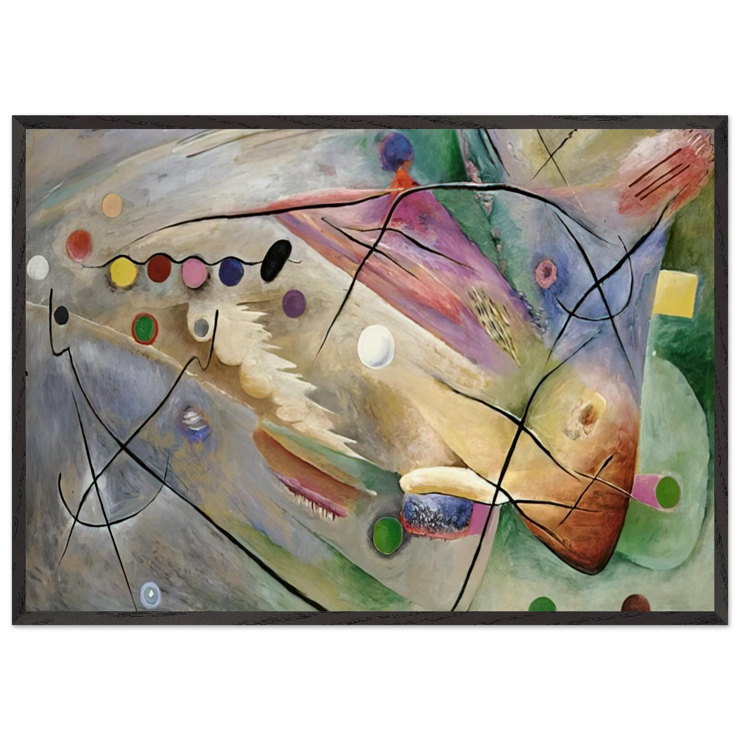 LINES 1922 - Rudolf Bauer Framed Art Print – Black Wooden Frame - Default Title - -Framed Art Print