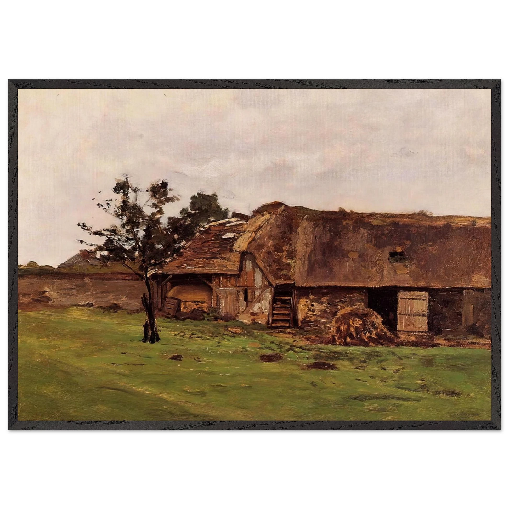 Farm near Honfleur - claude monet Framed Art Print – Black Wooden Frame - Default Title - -Framed Art Print