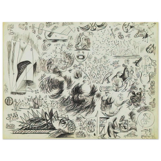 Jackson Pollock - SHEET OF STUDIES 1941 Fine Art Poster - Default Title