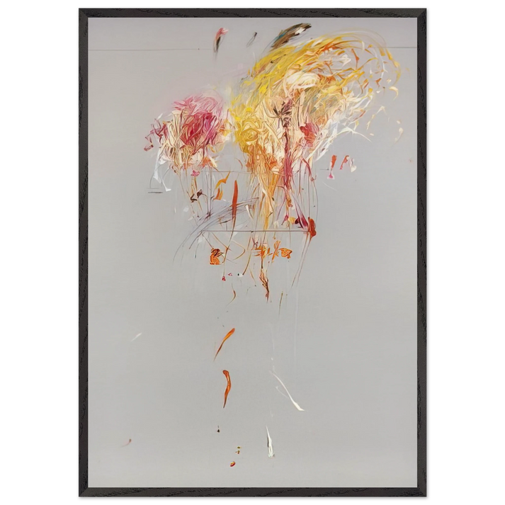 Nine Discourses on Commodus Part IX - Cy Twombly 70x100 cm / 28x40 inches Framed Art Print – Black Wooden Frame