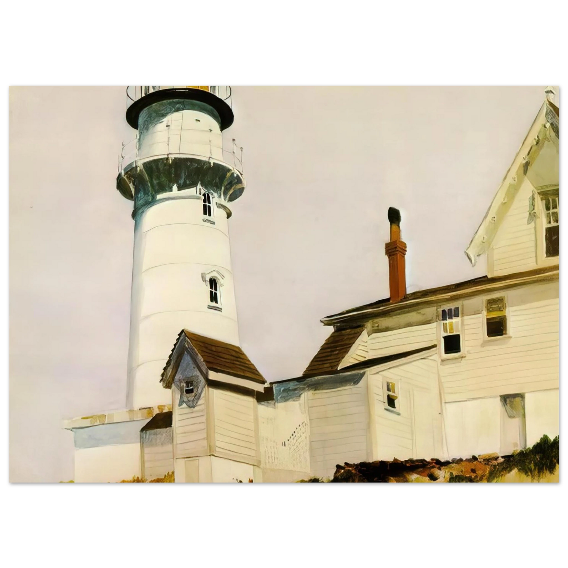 Edward Hopper - Light at Two lights Fine Art Poster - 40x60 cm / 16x24 inches