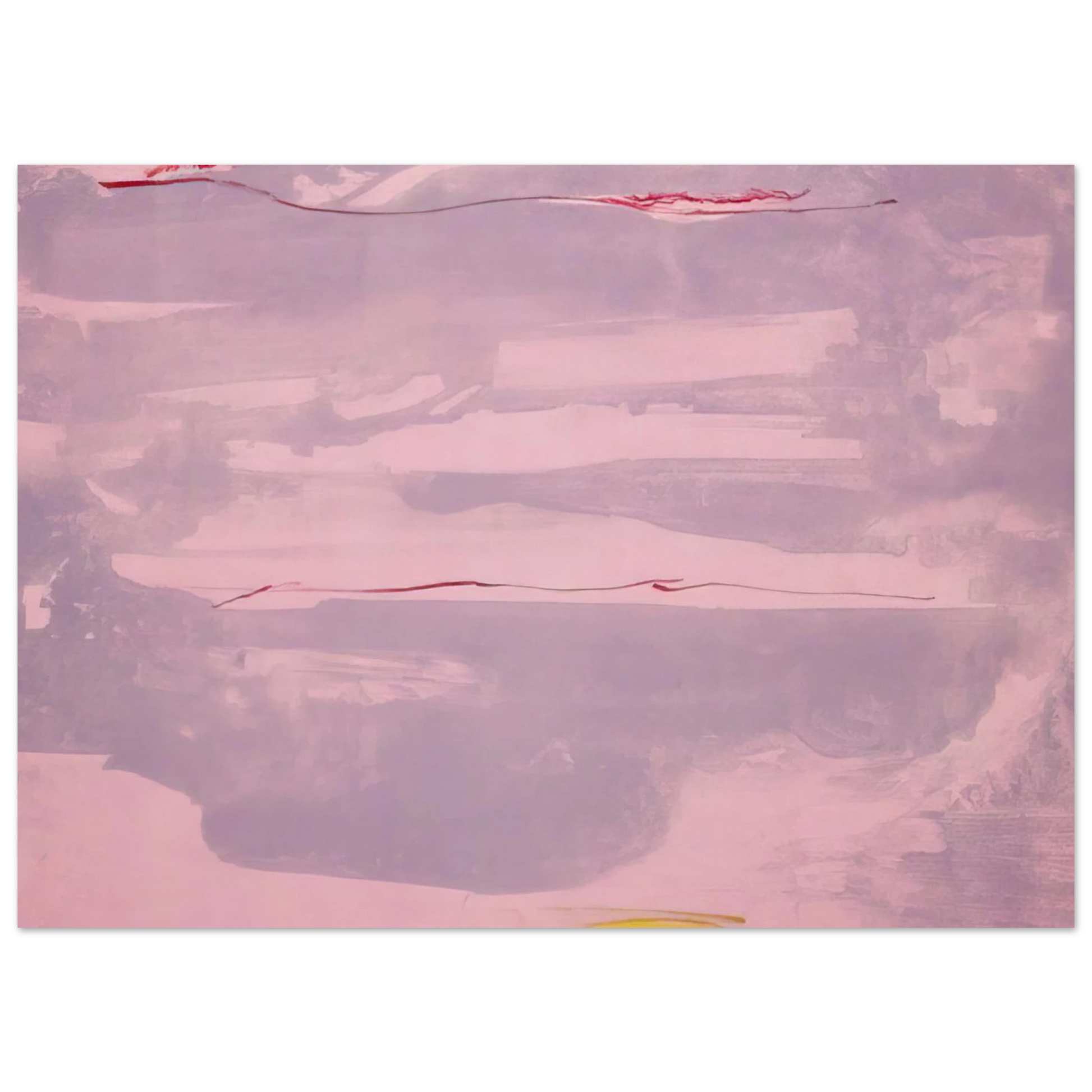 Helen Frankenthaler - Dream Walk - 1977 Wall art - 28x43  cm / XL (11x17 inches) - Premium Wooden Framed Poster With Fine Art Paper - White frame