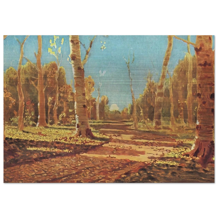 A Birch Grove - Arkhyp Kuindzhi Brushed Aluminum Print - 70x100 cm / 28x40 inches | Arkhyp Kuindzhi Aluminum Print | Arkhyp Kuindzhi Prints