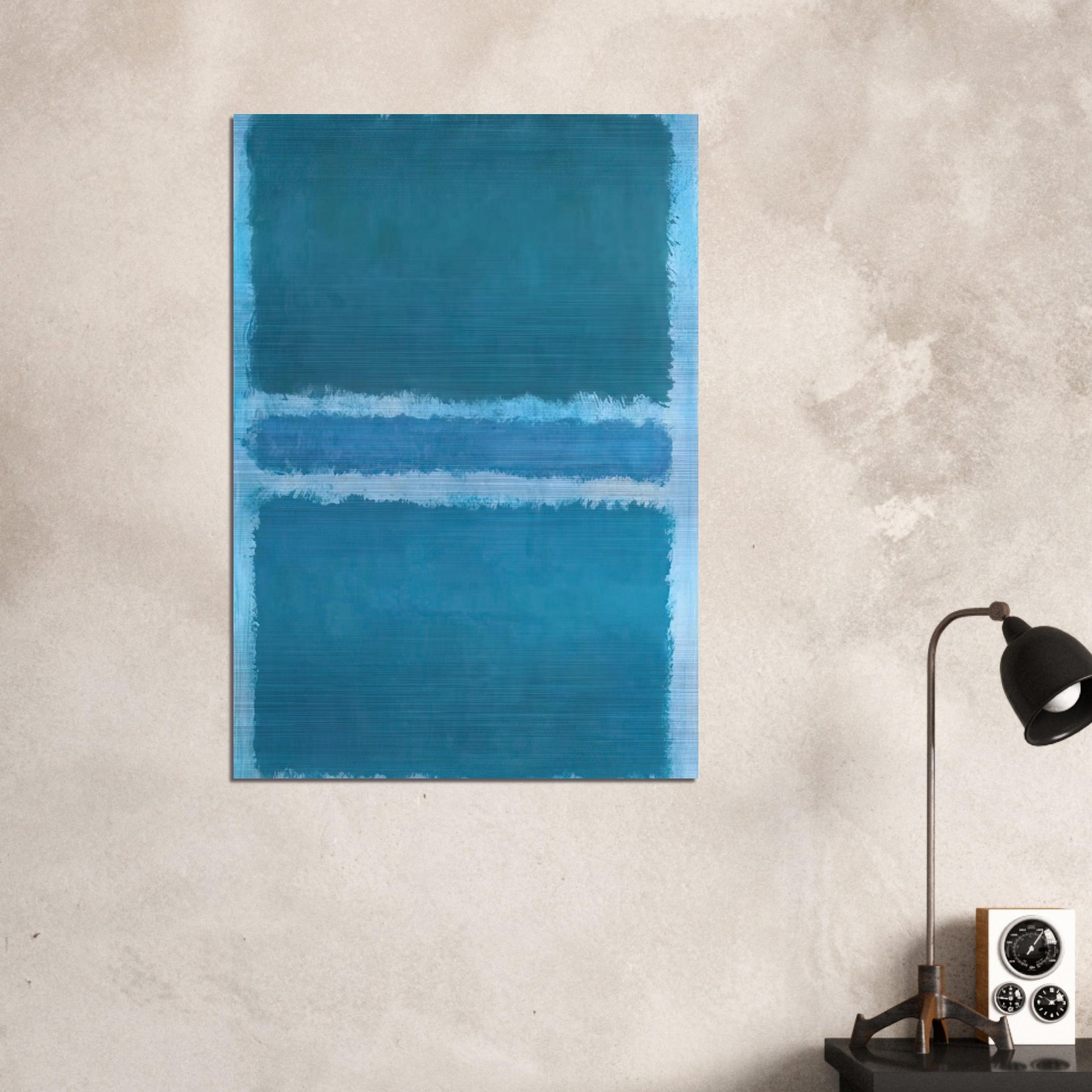 Untitled Blue Divided by Blue - 1966 - Mark Rothko Brushed Aluminum Print - 70x100 cm / 28x40 inches | Mark Rothko Aluminum Print | Mark Rothko Prints