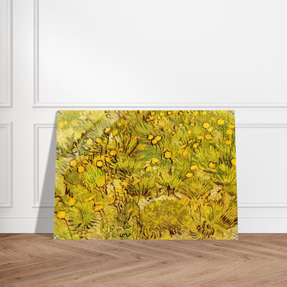 A Field of Yellow Flowers - Vincent van Gogh Acrylic Print - 70x100 cm / 28x40″ inches | Vincent van Gogh Wall Art | Vincent van Gogh Prints