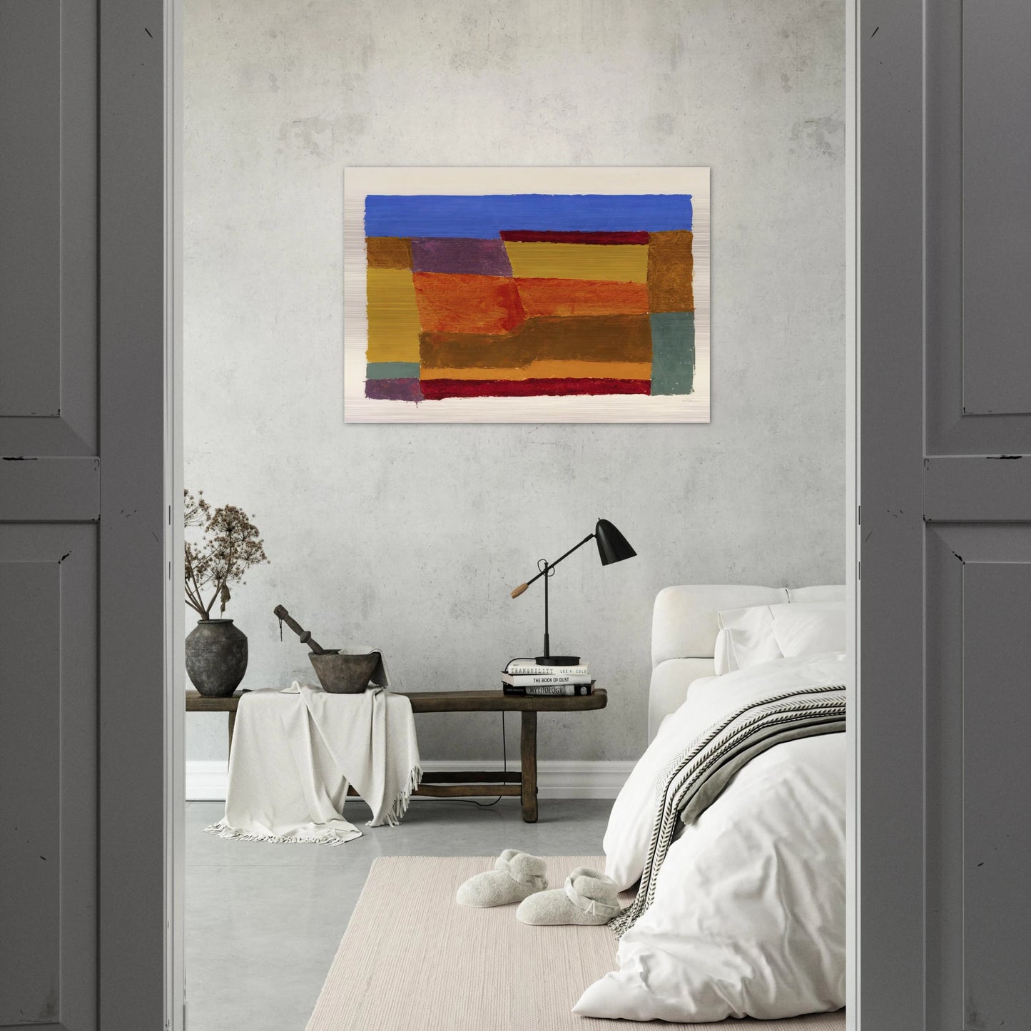 STUDY FOR LAYERED 1940 - Josef Albers Brushed Aluminum Print - 70x100 cm / 28x40 inches | Josef Albers Aluminum Print | Josef Albers Prints