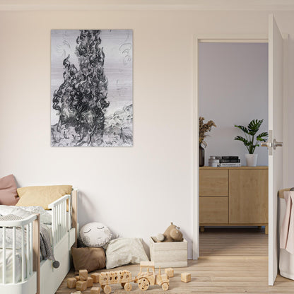 Cypresses - Vincent van Gogh Brushed Aluminum Print - 70x100 cm / 28x40 inches | Vincent van Gogh Aluminum Print | Vincent van Gogh Prints
