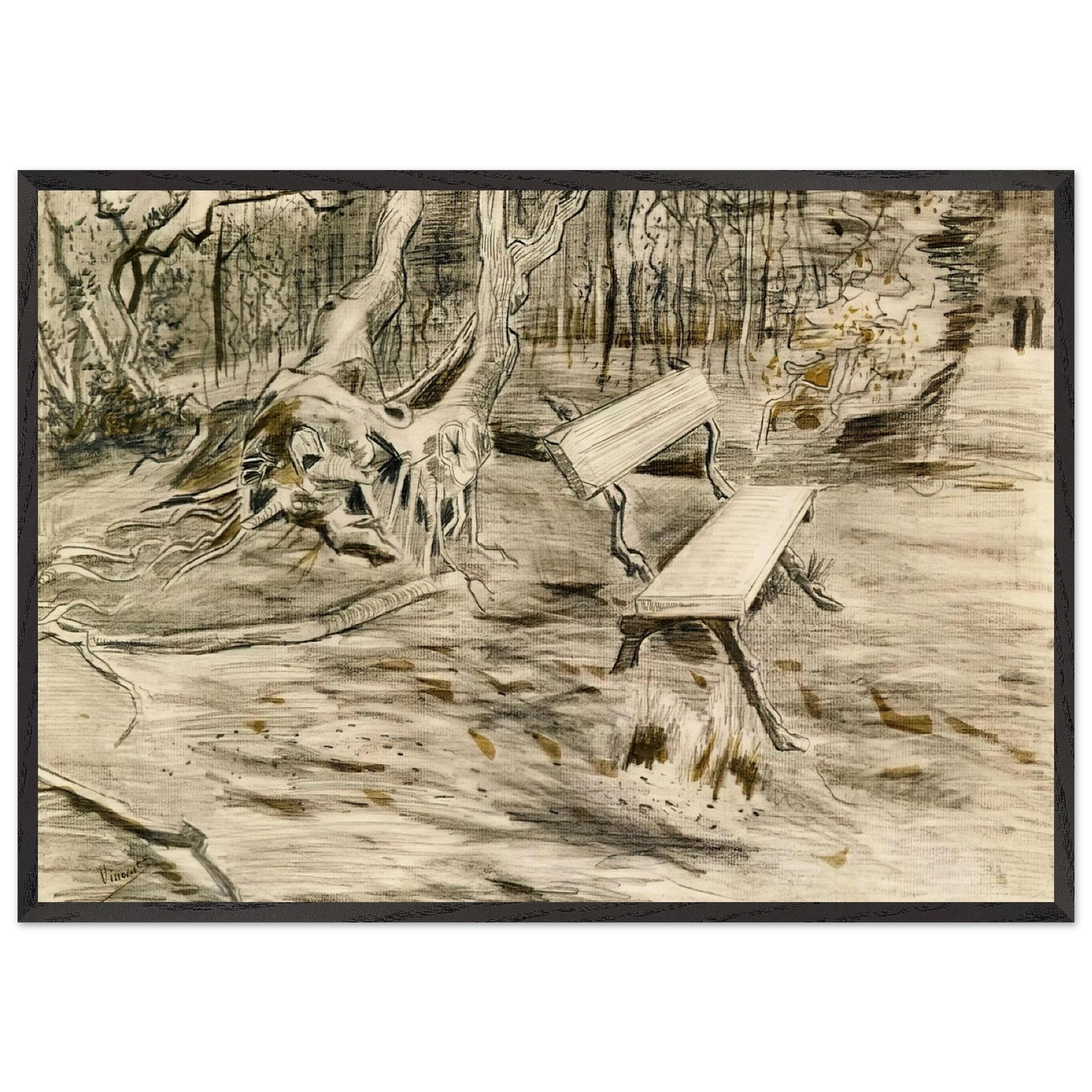 The Bench - Vincent van Gogh Framed Art Print – Black Wooden Frame - Default Title - -Framed Art Print