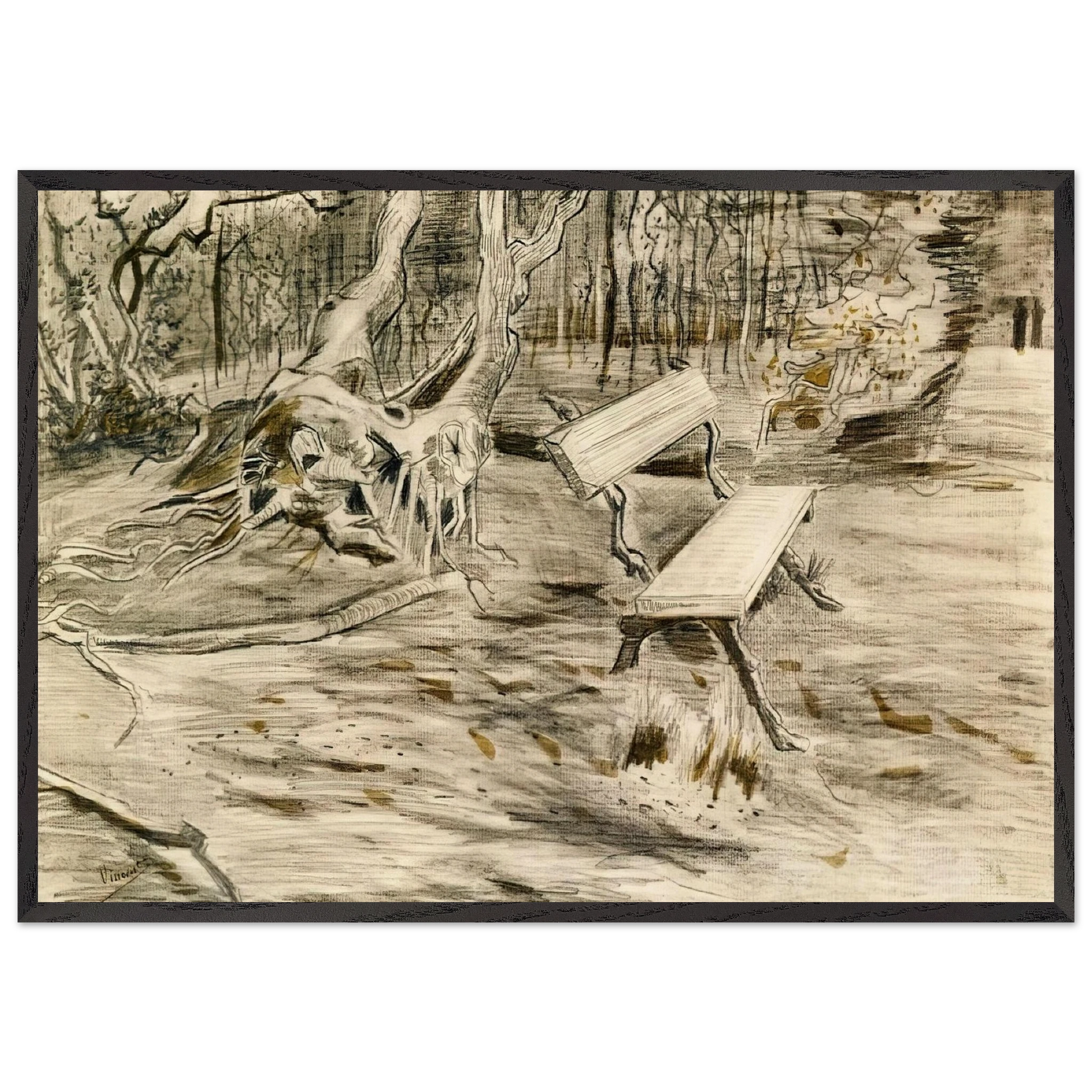 The Bench - Vincent van Gogh Framed Art Print – Black Wooden Frame - Default Title - -Framed Art Print