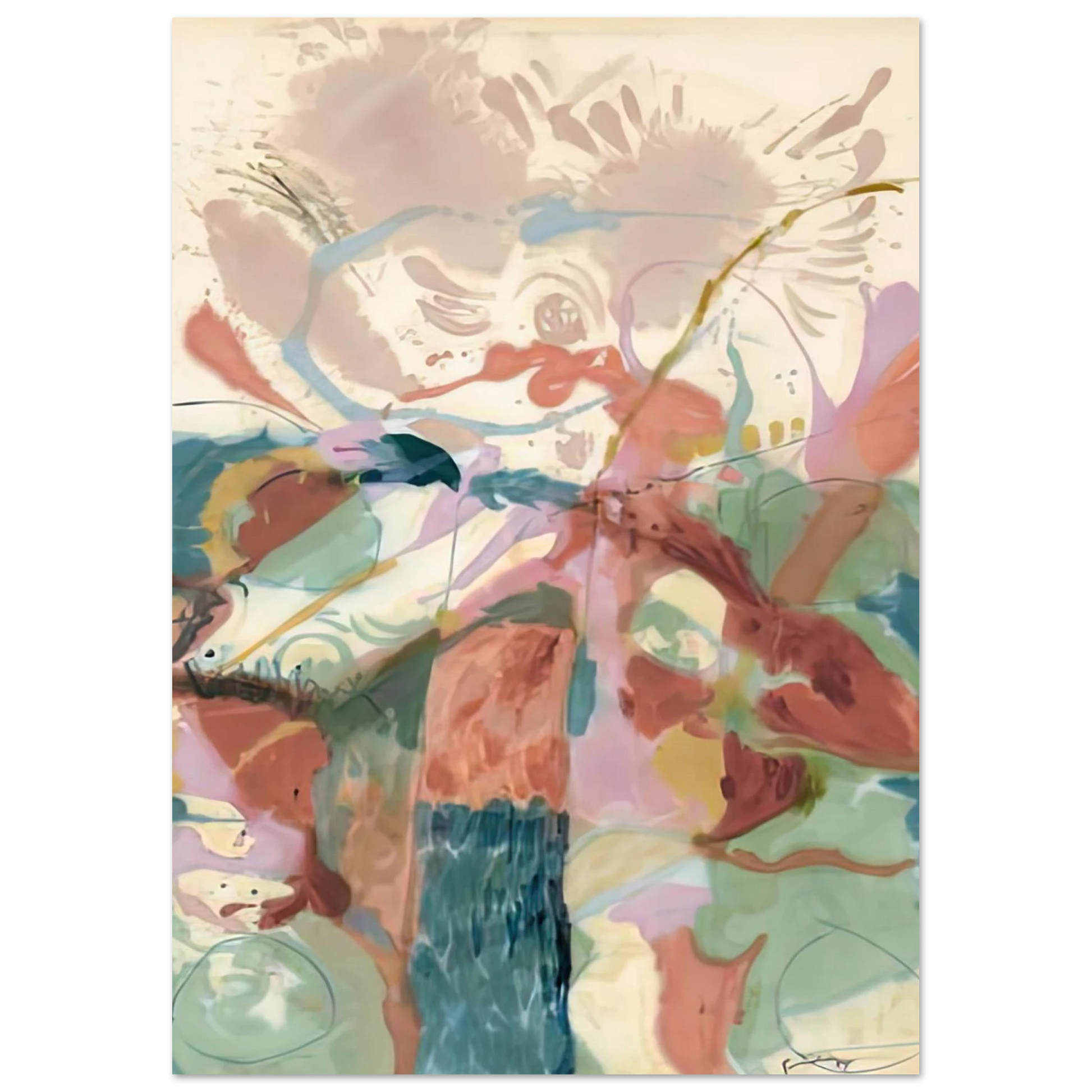 Helen Frankenthaler - Jacob's Ladder, 1957- Wall Art - 30x40 cm / 12x16 inches - Premium Wooden Framed Poster With Fine Art Paper - Black frame