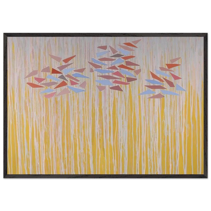 Vari-color gold - 1976 - Robert Goodnough 70x100 cm / 28x40 inches Framed Art Print – Black Wooden Frame