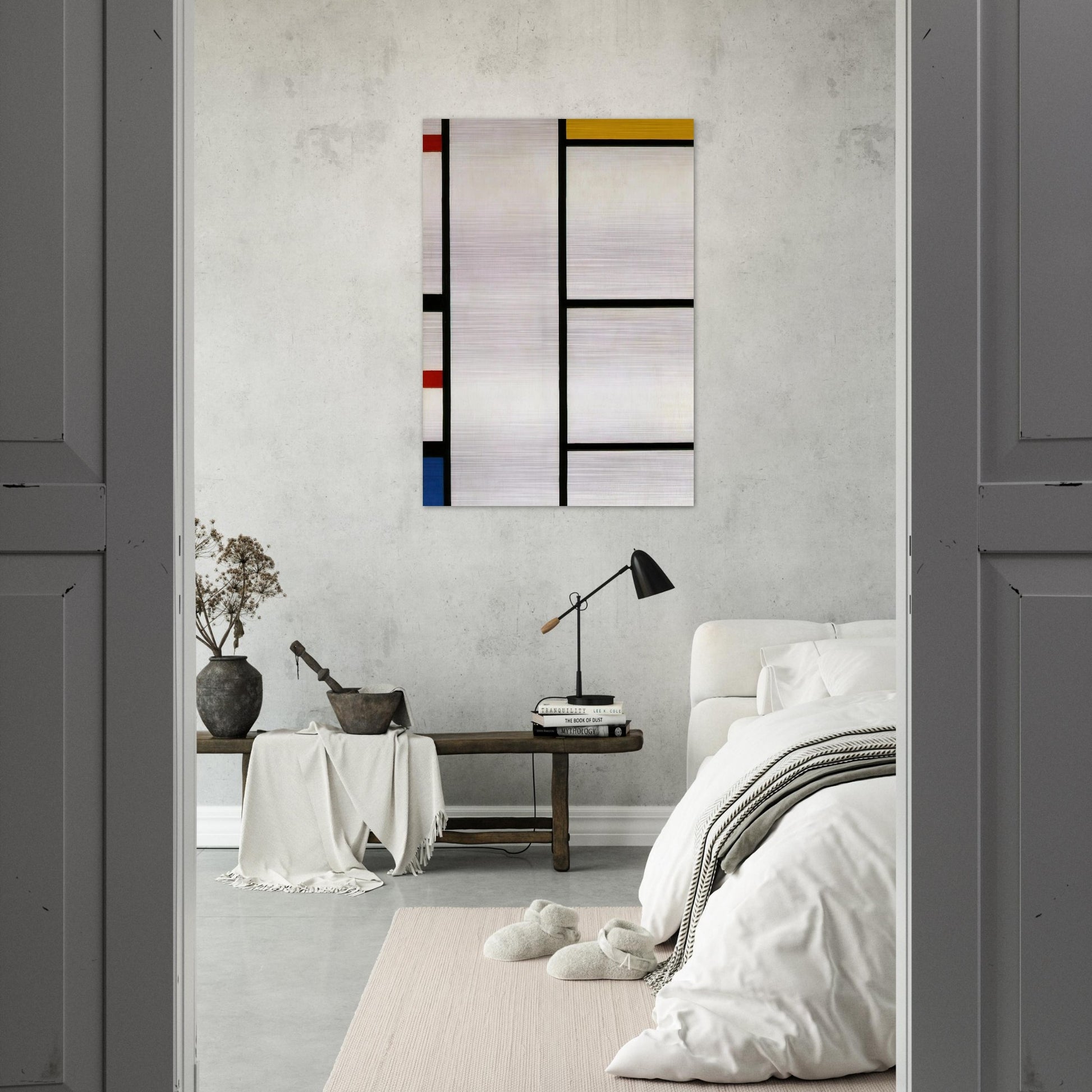 Composition No. III Blanc-Jaune - Piet Mondrian Brushed Aluminum Print - 70x100 cm / 28x40 inches | Piet Mondrian Aluminum Print | Piet Mondrian Prints