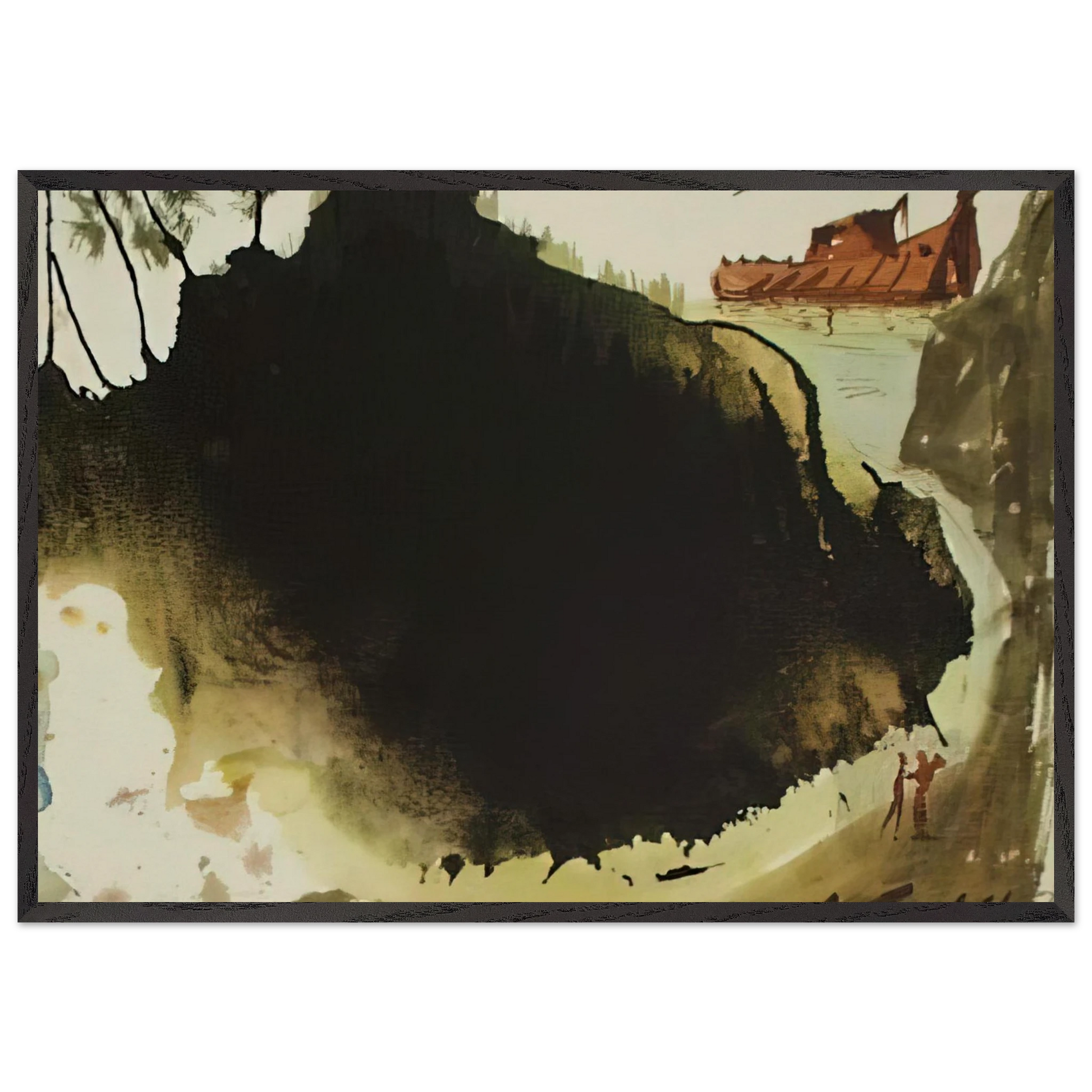 AQUAE DILUVII SUPER TERRAM GENESIS 6 17 1967 - Salvador Dali Framed Art Print – Black Wooden Frame - Default Title - -Framed Art Print