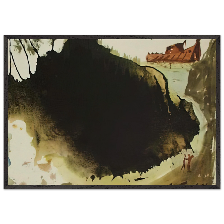 AQUAE DILUVII SUPER TERRAM GENESIS 6 17 1967 - Salvador Dali 70x100 cm / 28x40 inches Framed Art Print – Black Wooden Frame