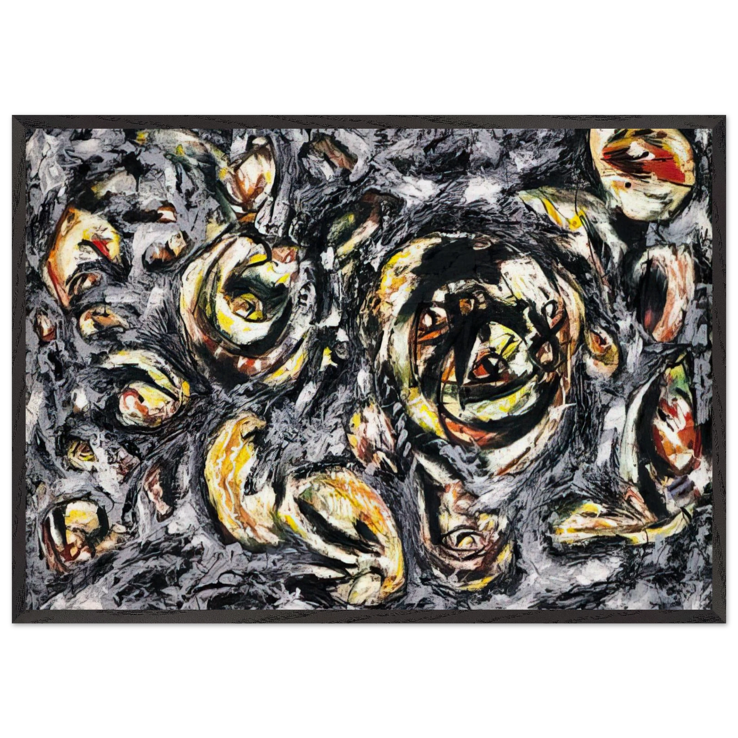 OCEAN GREYNESS 1953 - Jackson Pollock Framed Art Print – Black Wooden Frame - Default Title - -Framed Art Print