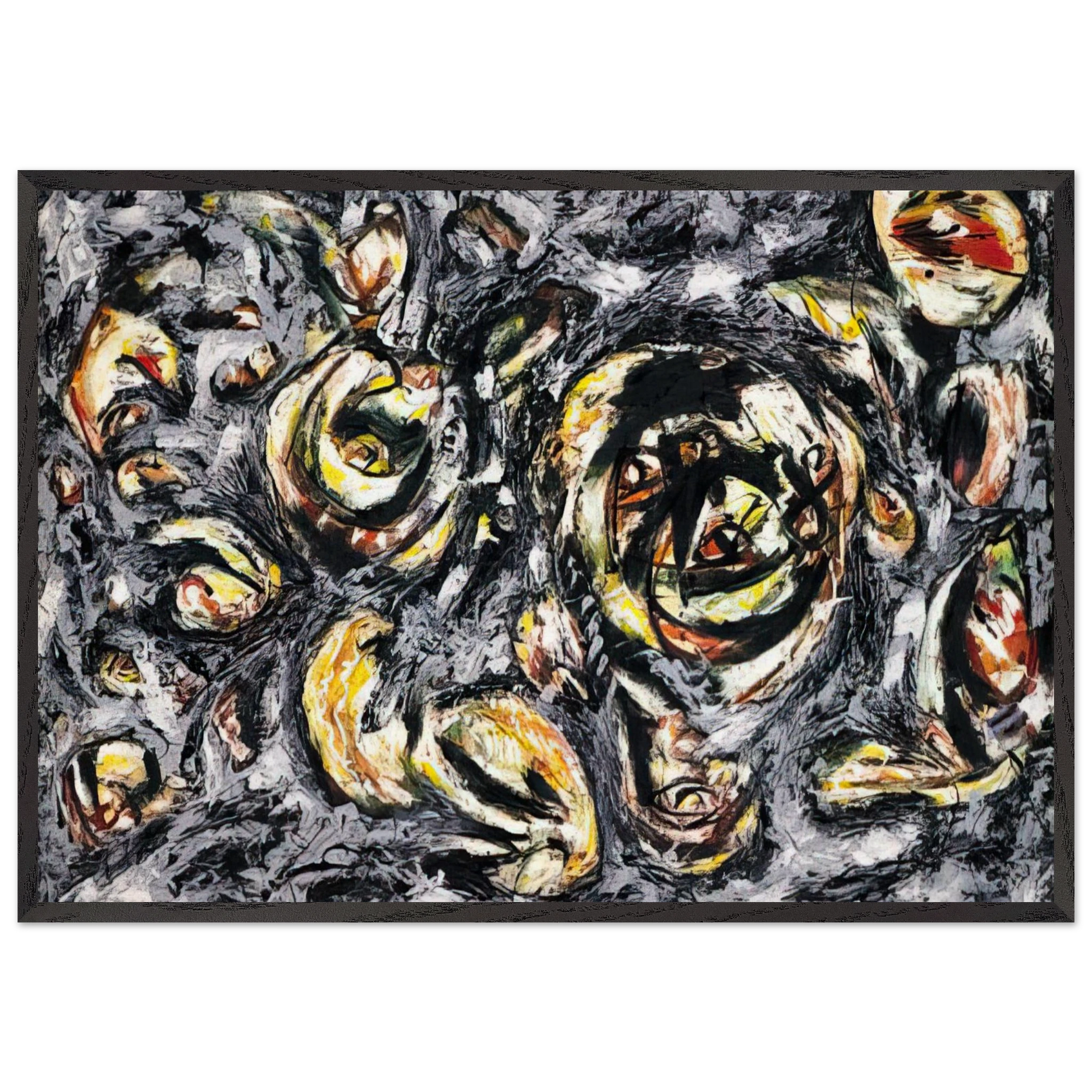 OCEAN GREYNESS 1953 - Jackson Pollock Framed Art Print – Black Wooden Frame - Default Title - -Framed Art Print