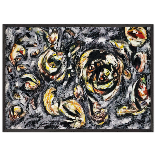 OCEAN GREYNESS 1953 - Jackson Pollock Framed Art Print – Black Wooden Frame - Default Title - -Framed Art Print