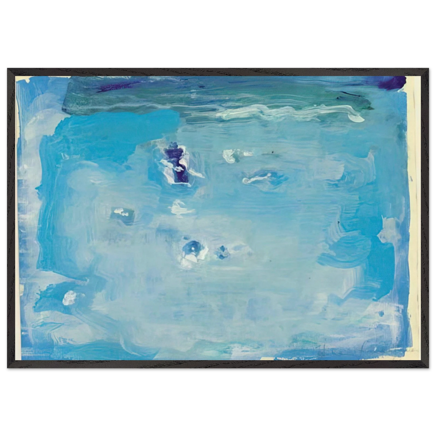 Untitled - Color Field Painting Lyrical Abstraction N1 - Helen Frankenthaler Framed Art Print – Black Wooden Frame - Default Title - -Framed Art Print