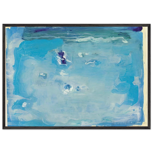 Untitled - Color Field Painting Lyrical Abstraction N1 - Helen Frankenthaler Framed Art Print – Black Wooden Frame - Default Title - -Framed Art Print