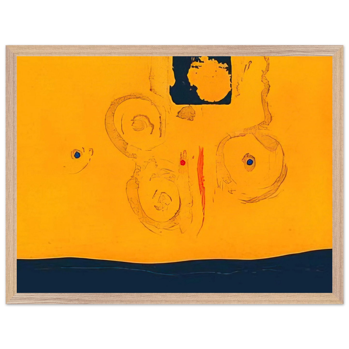 Helen Frankenthaler - Plaza Real - 1988 Wall art - 60x80 cm / 24x32 inches - Premium Wooden Framed Poster With Fine Art Paper - Black frame