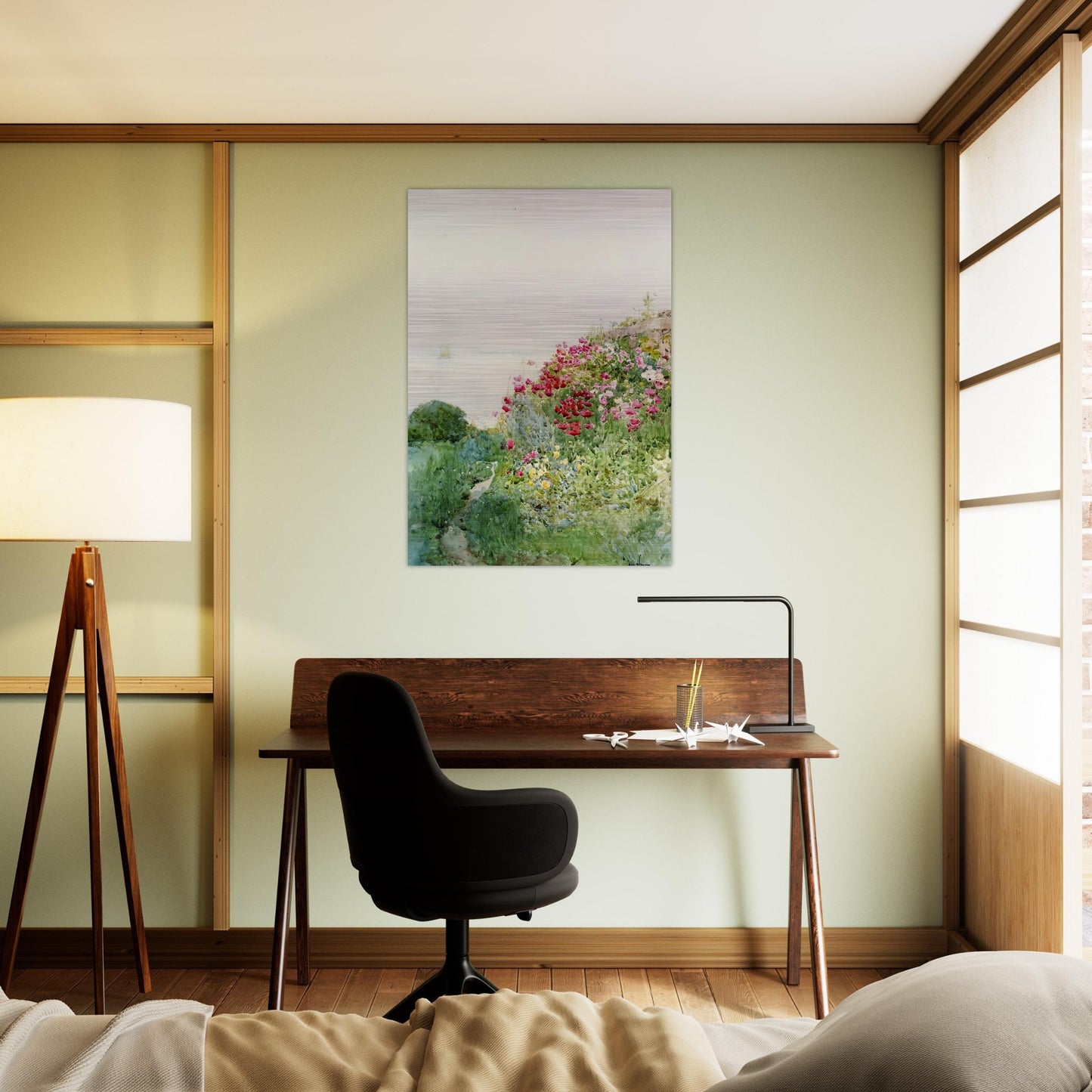 Field of Poppies, Isles of Shaos, Appledore - Childe Hassam Brushed Aluminum Print - 70x100 cm / 28x40 inches | Childe Hassam Aluminum Print | Childe Hassam Prints