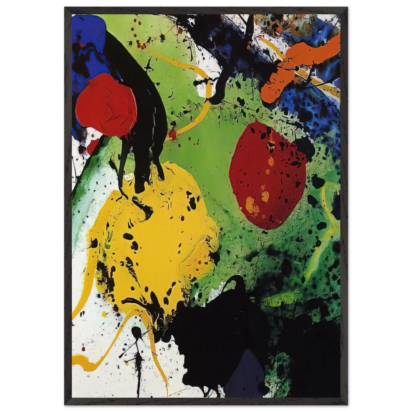 Untitled  SFP-89-57  - Sam Francis Framed Art Print – Black Wooden Frame - Default Title - -Framed Art Print