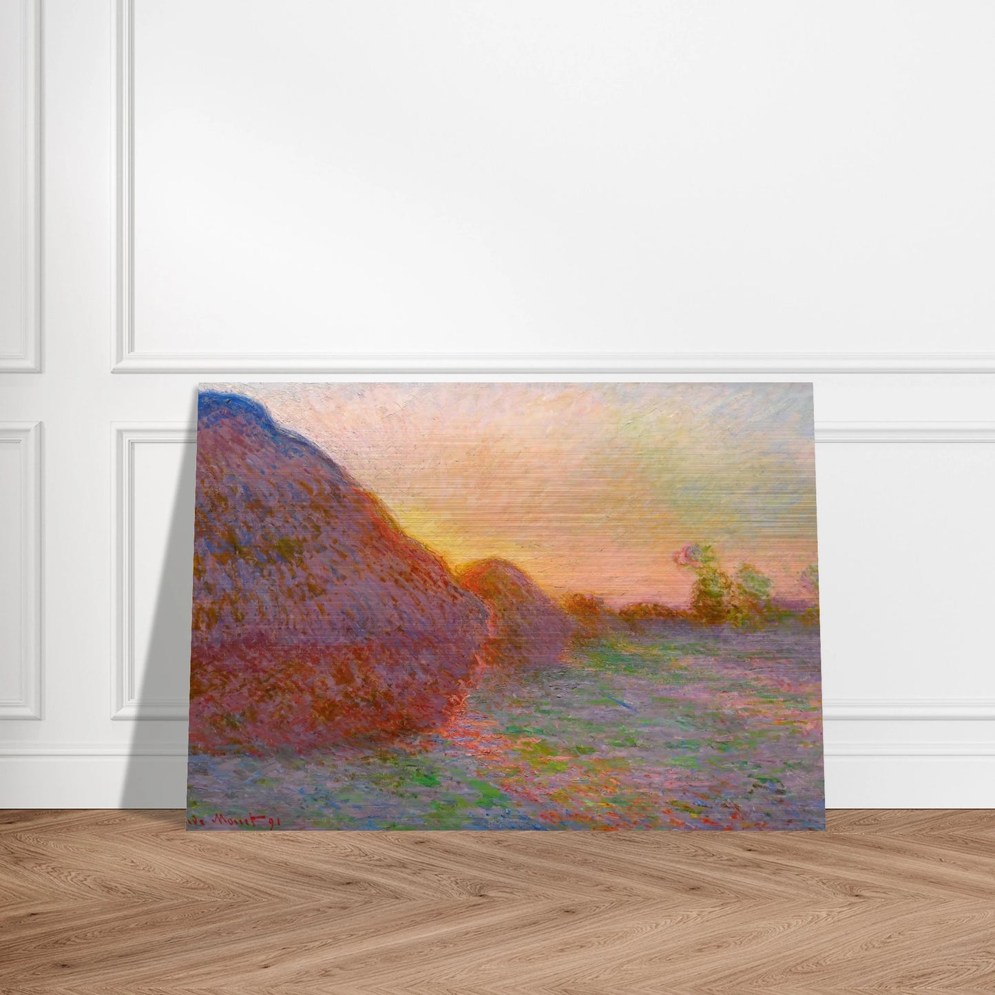 Haystacks - claude monet Brushed Aluminum Print - 70x100 cm / 28x40 inches | claude monet Aluminum Print | claude monet Prints