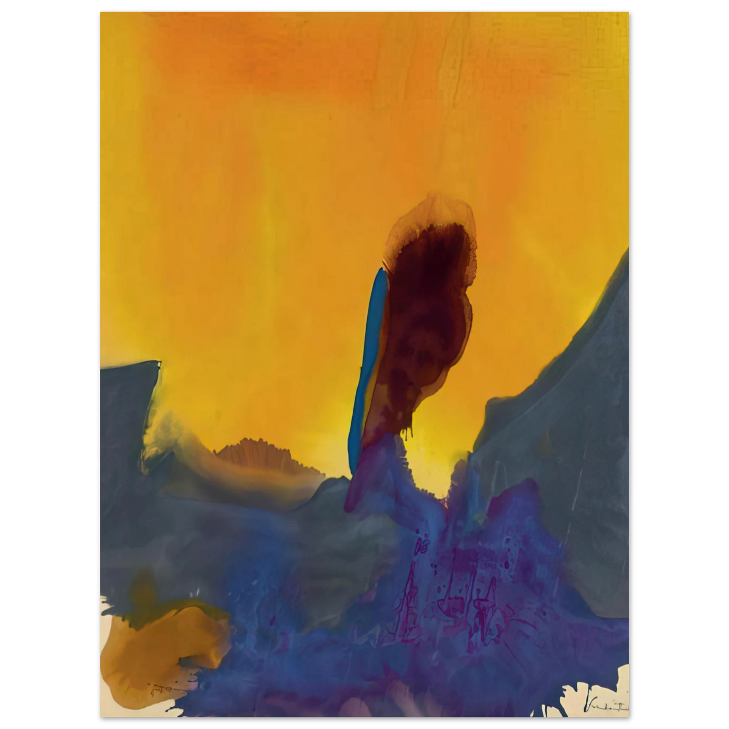 Helen Frankenthaler - Glow II - 1968 Wall art - 28x43  cm / XL (11x17 inches) - Fine Art Poster - -