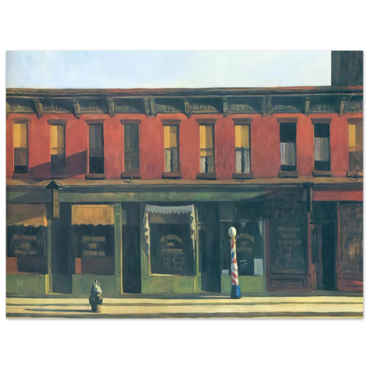 Edward Hopper - Early Sunday Morning Fine Art Poster - 13x18 cm / 5x7 inches