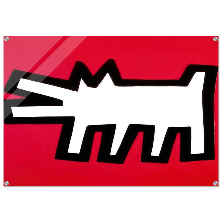 BARKING DOG 1990 - Keith Haring Acrylic Print - 70x100 cm / 28x40″ inches