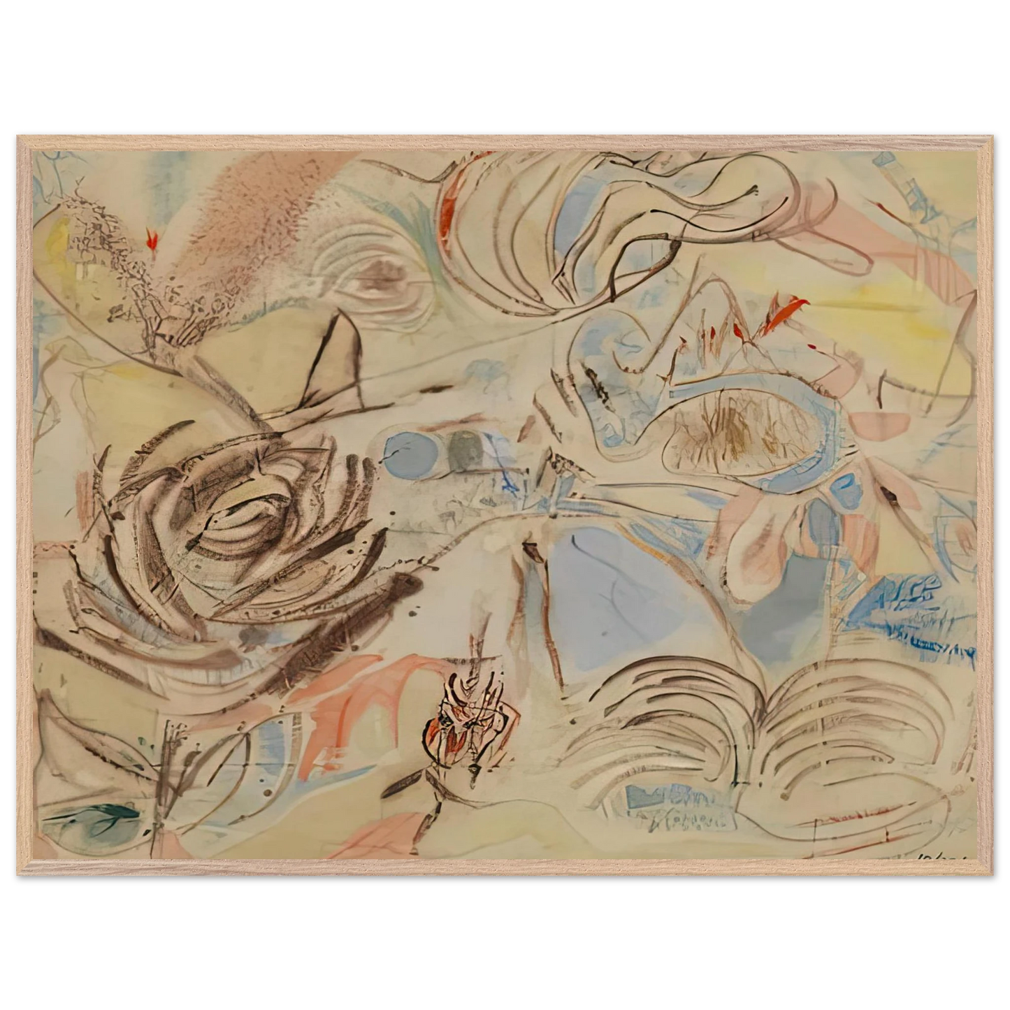 Helen Frankenthaler - 10 29 52, 1952- Wall Art - 21x29.7 cm / 8x12" - Premium Wooden Framed Poster With Fine Art Paper - White frame