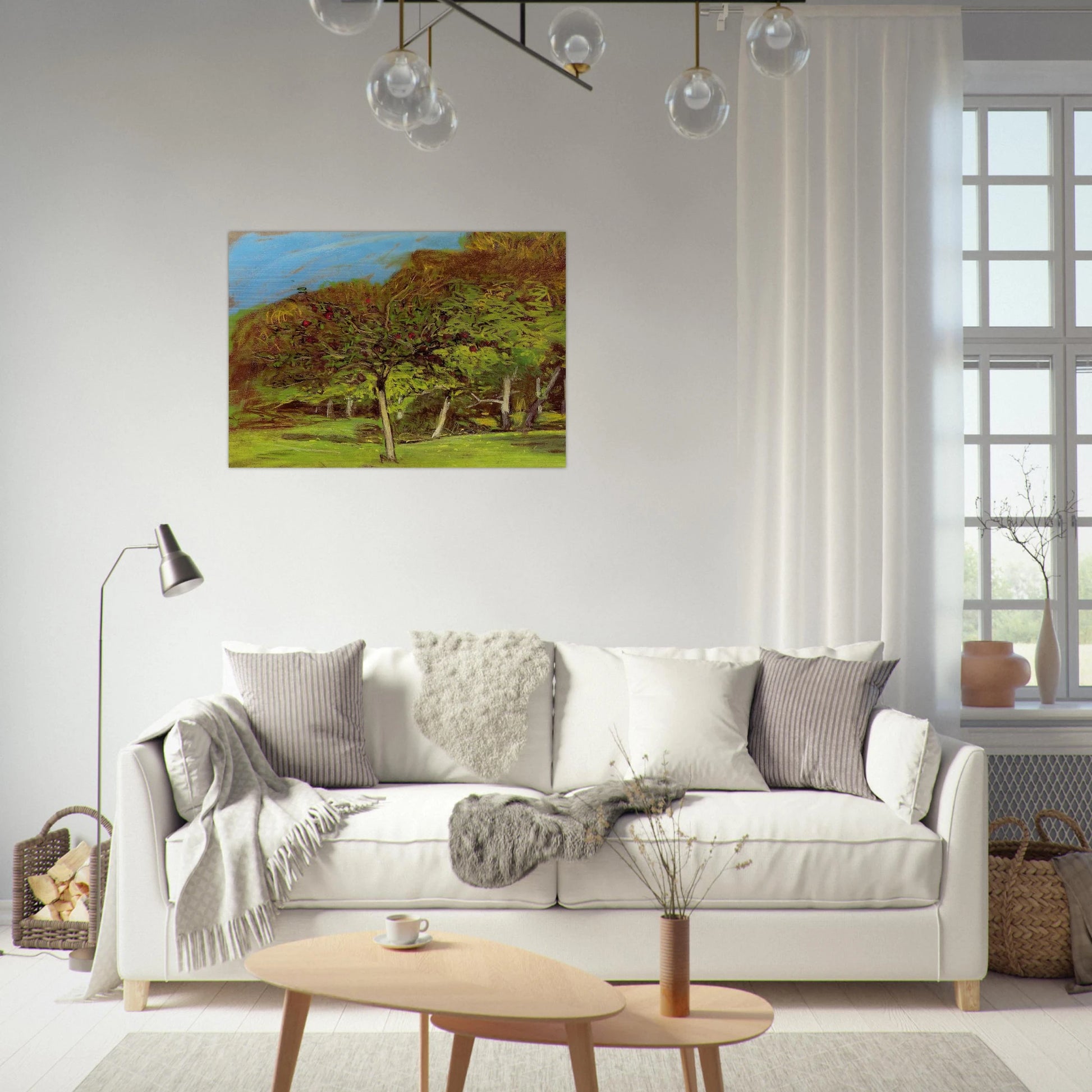 Fruit Trees - claude monet Brushed Aluminum Print - 70x100 cm / 28x40 inches | claude monet Aluminum Print | claude monet Prints