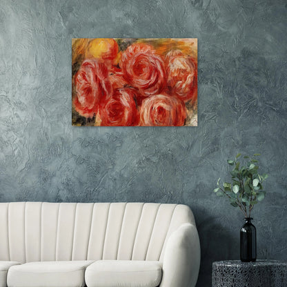 Red Roses - Pierre-Auguste Renoir Brushed Aluminum Print - 70x100 cm / 28x40 inches | Pierre-Auguste Renoir Aluminum Print | Pierre-Auguste Renoir Prints